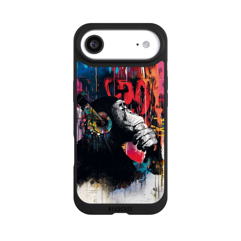 iPhone Air NIVOpure Affe Stereo Kopfhörer Graffiti Street Art Blau