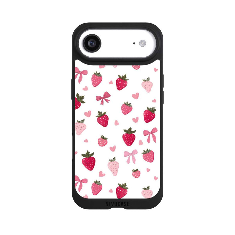 iPhone Air NIVOpure Strawberry Ribbon Pattern Pink