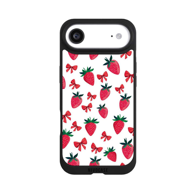 iPhone Air NIVOpure Strawberry Ribbon Pattern Red