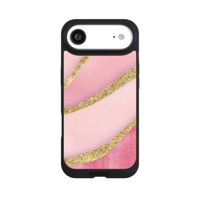 iPhone Air NIVOpure Pink Marble Goldprint Stripes
