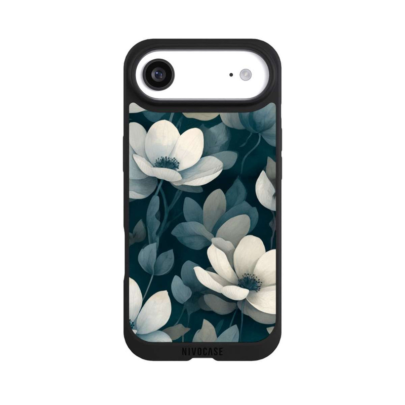 iPhone Air NIVOpure Petrolfarbene Negativblumen mit KI