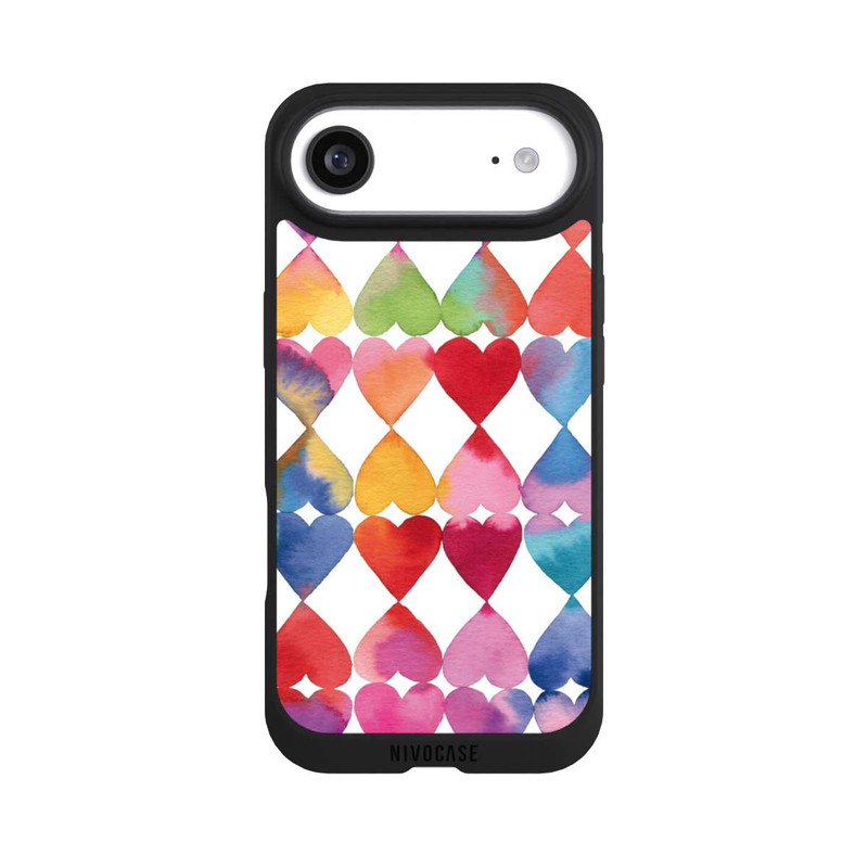 iPhone Air NIVOpure Buntes Herz Watercolor Muster
