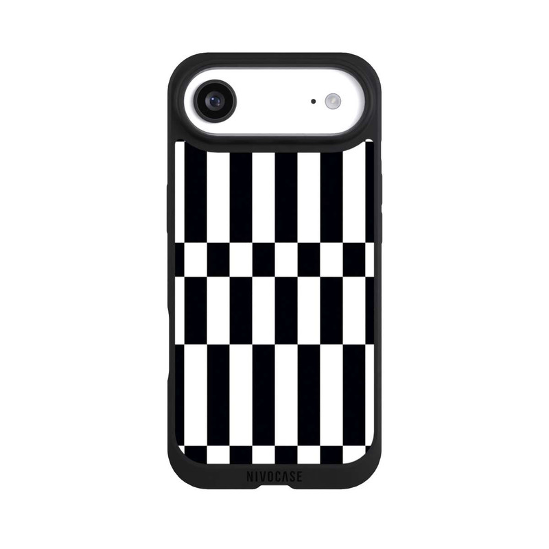 iPhone Air NIVOpure Checked Abstract Bold Black and White Color Block