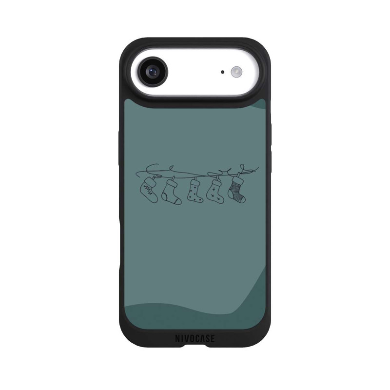 iPhone Air NIVOpure Weihnachtsstrümpfe Line Art Minimalistisch