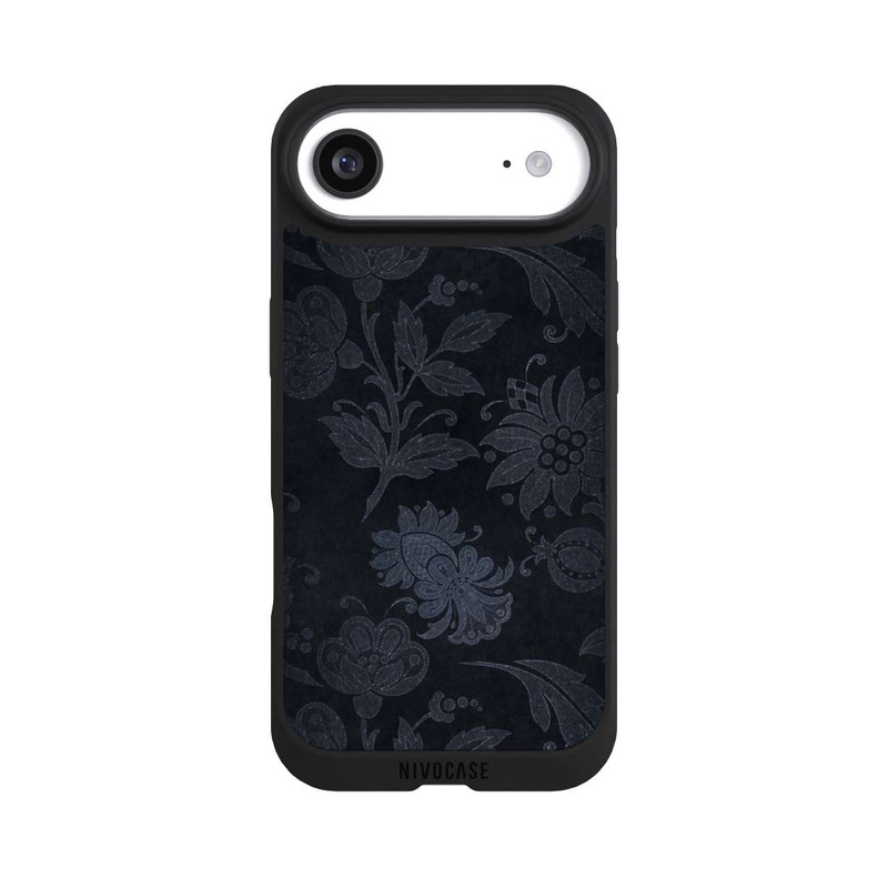 iPhone Air NIVOpure  Silberne Blumen auf Samt