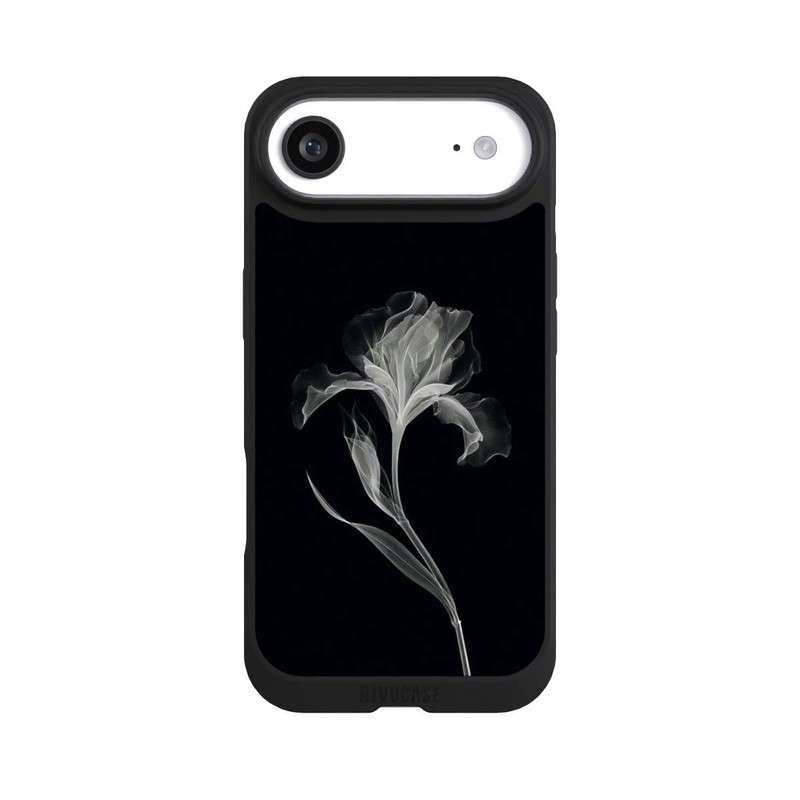 iPhone Air NIVOpure Negativ Flower Grey on Black with AI