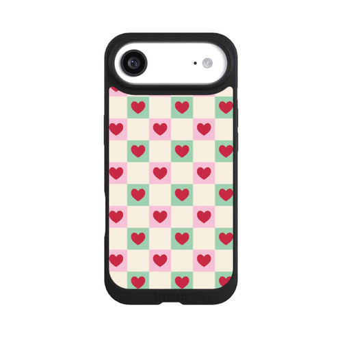 Apple iPhone Air NIVOpure Karomuster Herzen Rosa und Grün Valentinstag