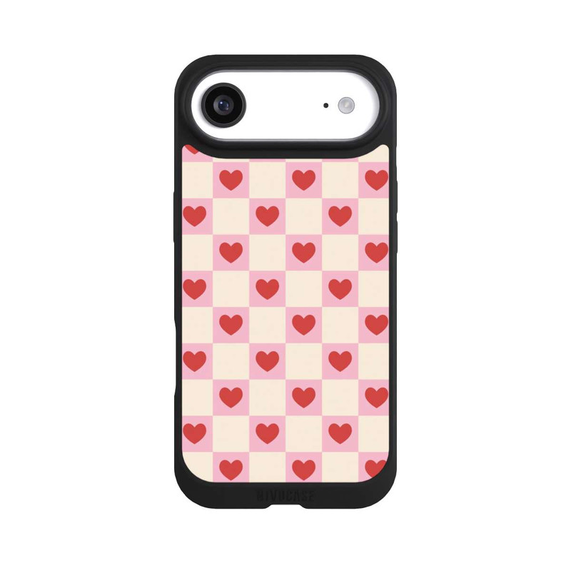 iPhone Air NIVOpure Cœurs à Carreaux Roses Saint-Valentin