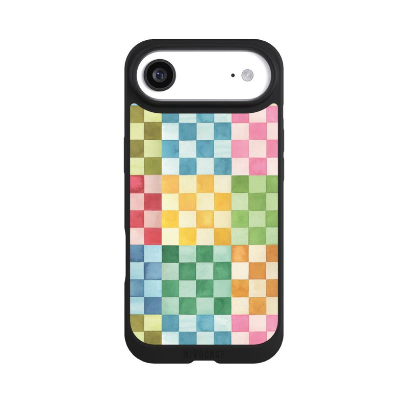 iPhone Air NIVOpure Checkerboard Watercolor Chess Geometric Red