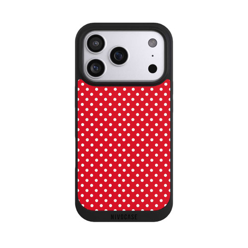 Apple iPhone 17 Pro NIVOpure Polka Dots Dunkelrot und Weiß