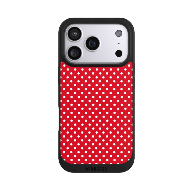 iPhone 17 Pro NIVOpure Polka Dots Dark Red and White