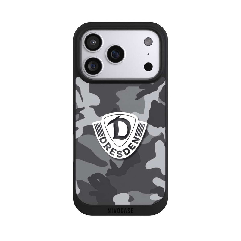 iPhone 17 Pro NIVOpure Dresden Camouflage Grau - Dynamo Dresden