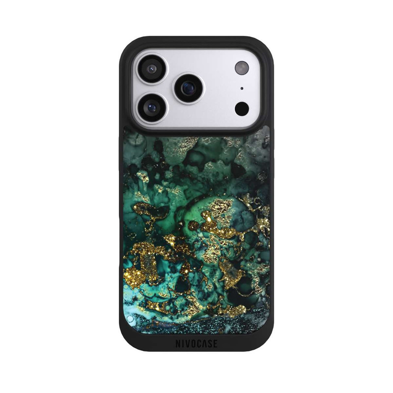 iPhone 17 Pro NIVOpure Marbre Cyan Scintillant