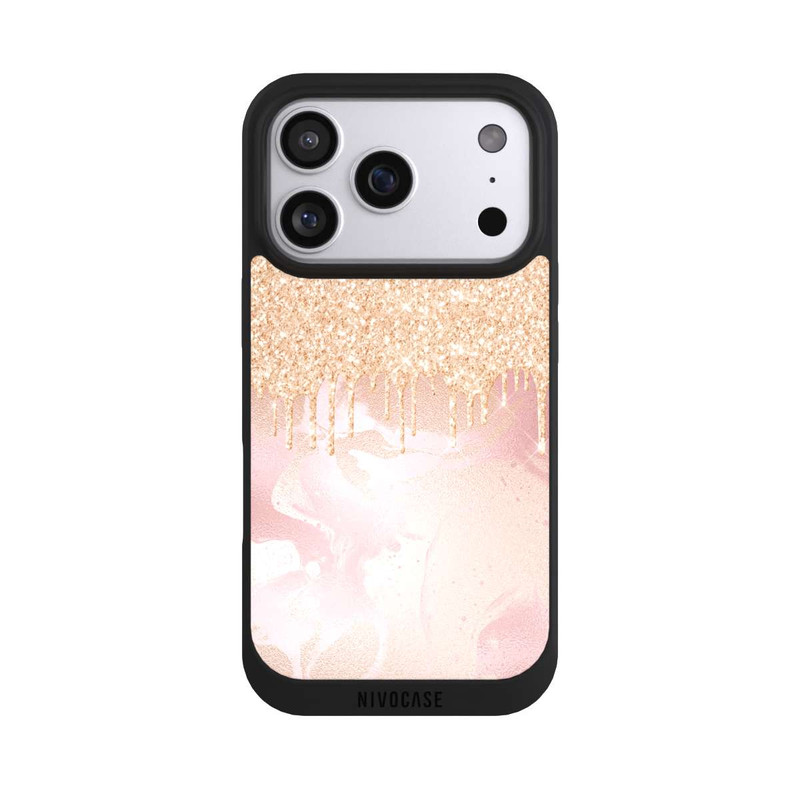 iPhone 17 Pro NIVOpure Gouttelettes Scintillantes Look Rose Gold