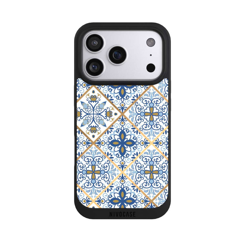 iPhone 17 Pro NIVOpure Mosaik Blau-Gold Look