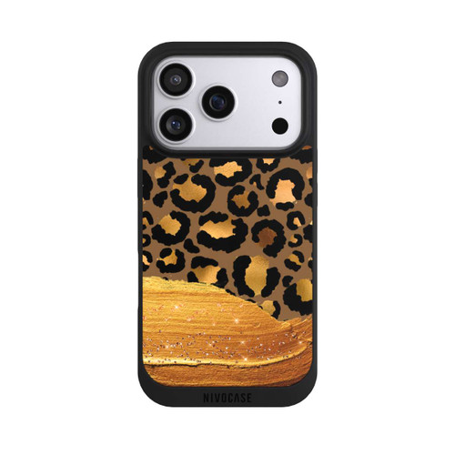 Apple iPhone 17 Pro NIVOpure Dunkelgoldener Leoparden Glitzerlook