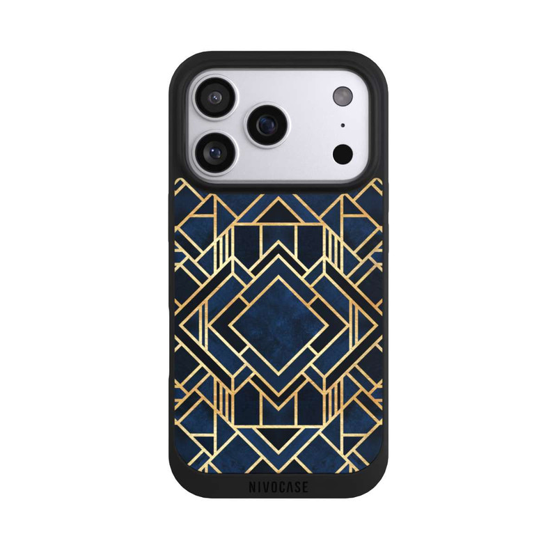iPhone 17 Pro NIVOpure Impression Art Déco Bleu Or