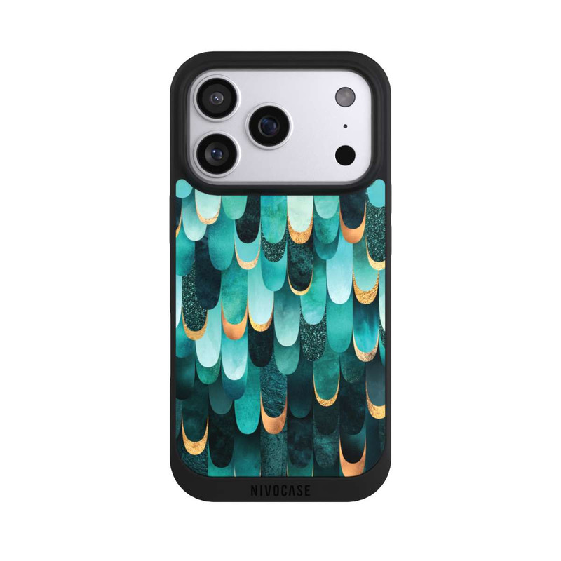 iPhone 17 Pro NIVOpure Feathered Turquoise Gold Print