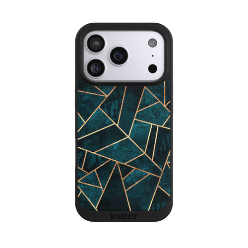 Apple iPhone 17 Pro NIVOpure Tief Blaugrün Stein Gold Druck