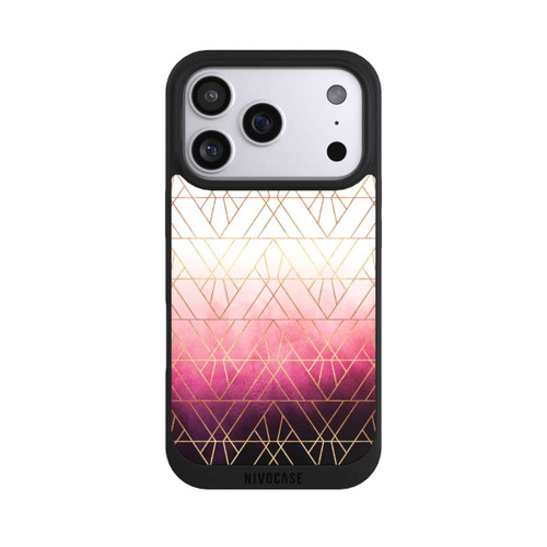 Apple iPhone 17 Pro NIVOpure Triangles ombrés roses imprimé doré