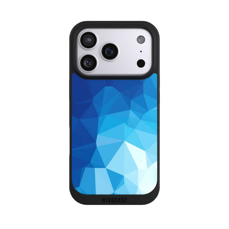 iPhone 17 Pro NIVOpure Mosaïque Polygonale Bleue