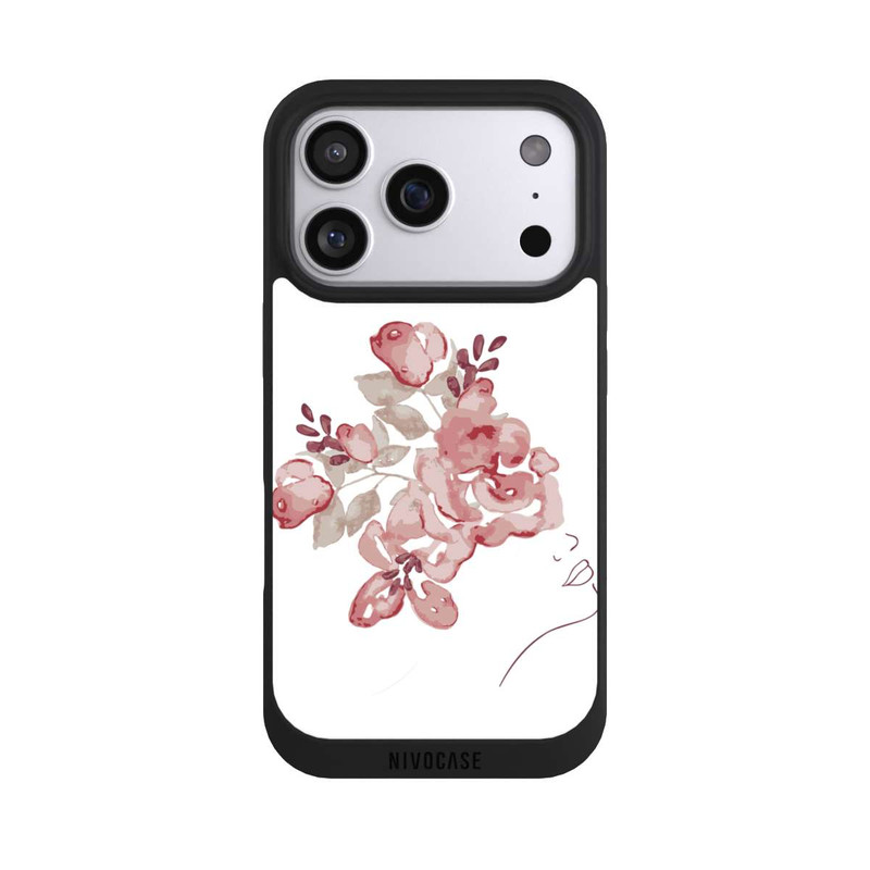 iPhone 17 Pro NIVOpure Line Art Fleurs de visage de femme