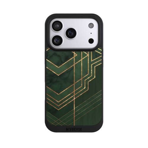 Apple iPhone 17 Pro NIVOpure Dunkelgrün gemustert Goldene Streifen