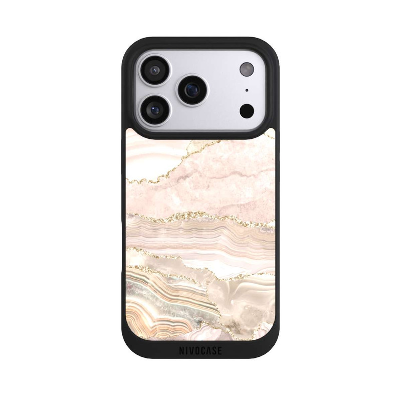 iPhone 17 Pro NIVOpure Rose Marble Dream Golden Stripes