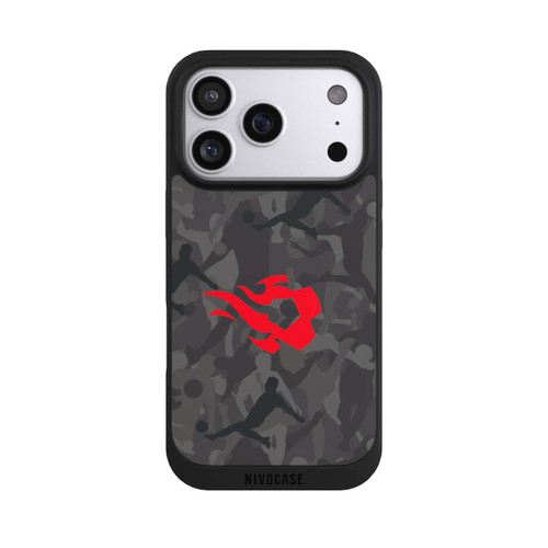 Apple iPhone 17 Pro NIVOpure Belgian Red Flames Camouflage Grey