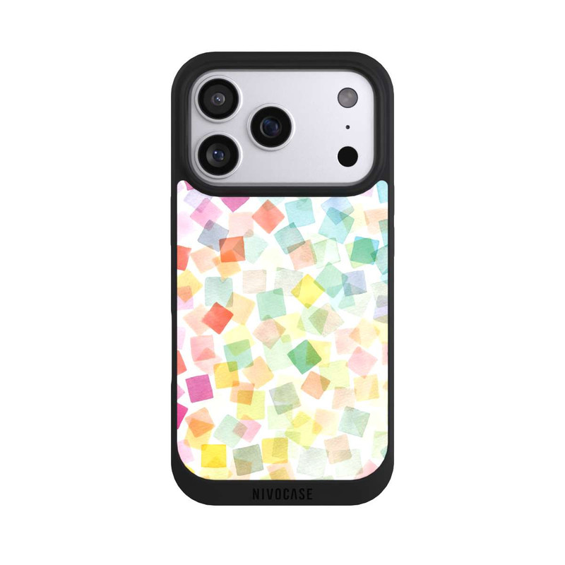 iPhone 17 Pro NIVOpure Confettis Plaids Géométriques Arc-en-ciel