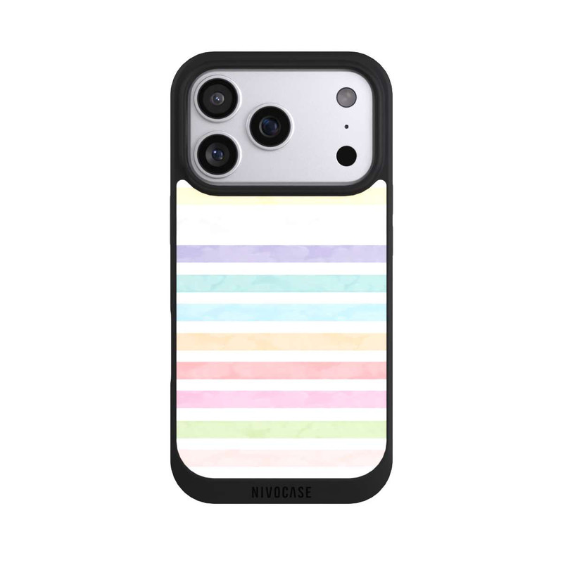 iPhone 17 Pro NIVOpure Rayures colorées arc-en-ciel