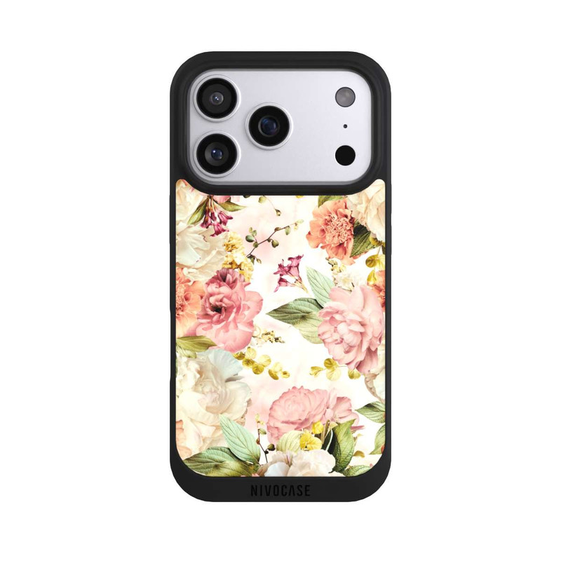 iPhone 17 Pro NIVOpure Blumenrahmen Pfingstrosen Beige