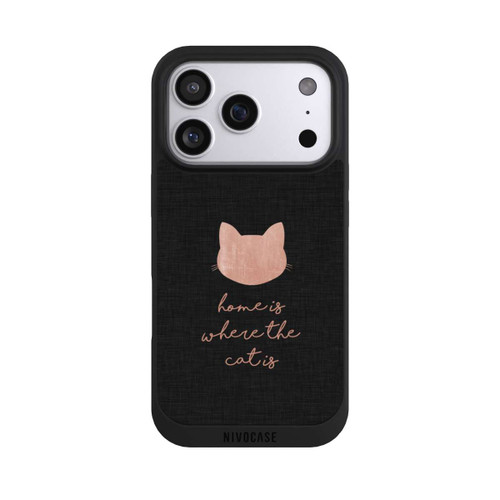 Apple iPhone 17 Pro NIVOpure Home Is Where The Cat Is - Rose sur noir 
