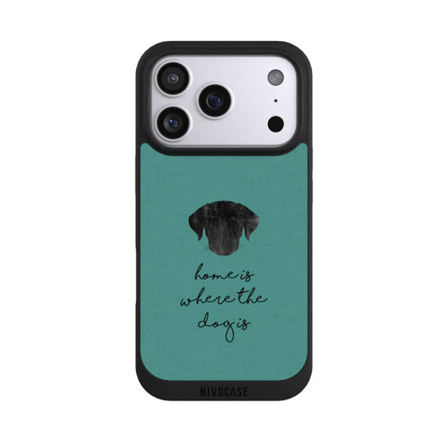 Apple iPhone 17 Pro NIVOpure Home Is Where The Dog Is - Noir sur turquoise