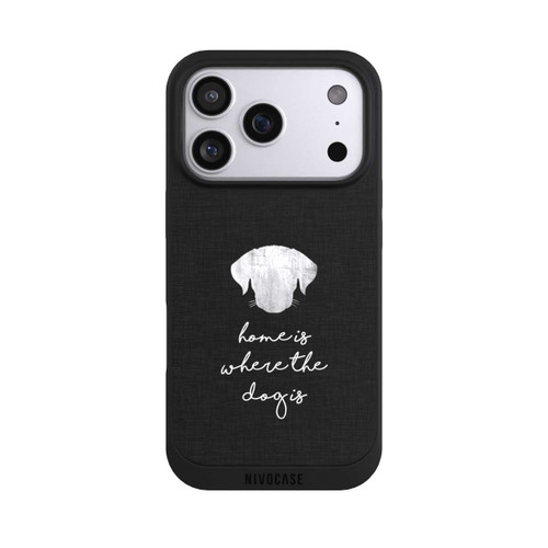 Apple iPhone 17 Pro NIVOpure Home Is Where The Dog Is - Blanc sur noir