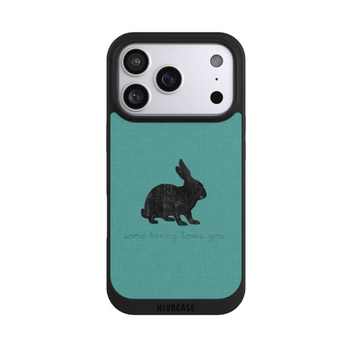 Apple iPhone 17 Pro NIVOpure Some Bunny Loves You - Noir sur turquoise