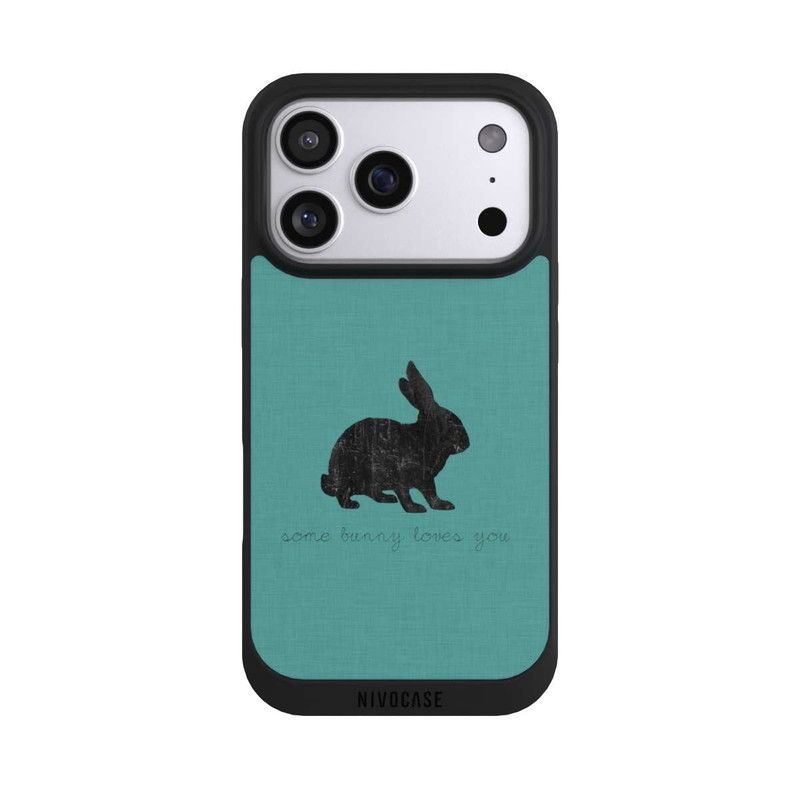 iPhone 17 Pro NIVOpure Some Bunny Loves You - Black on Turquoise