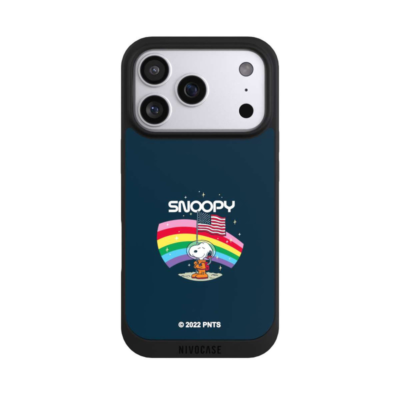 iPhone 17 Pro NIVOpure Snoopy Weltraumreisender Regenbogen