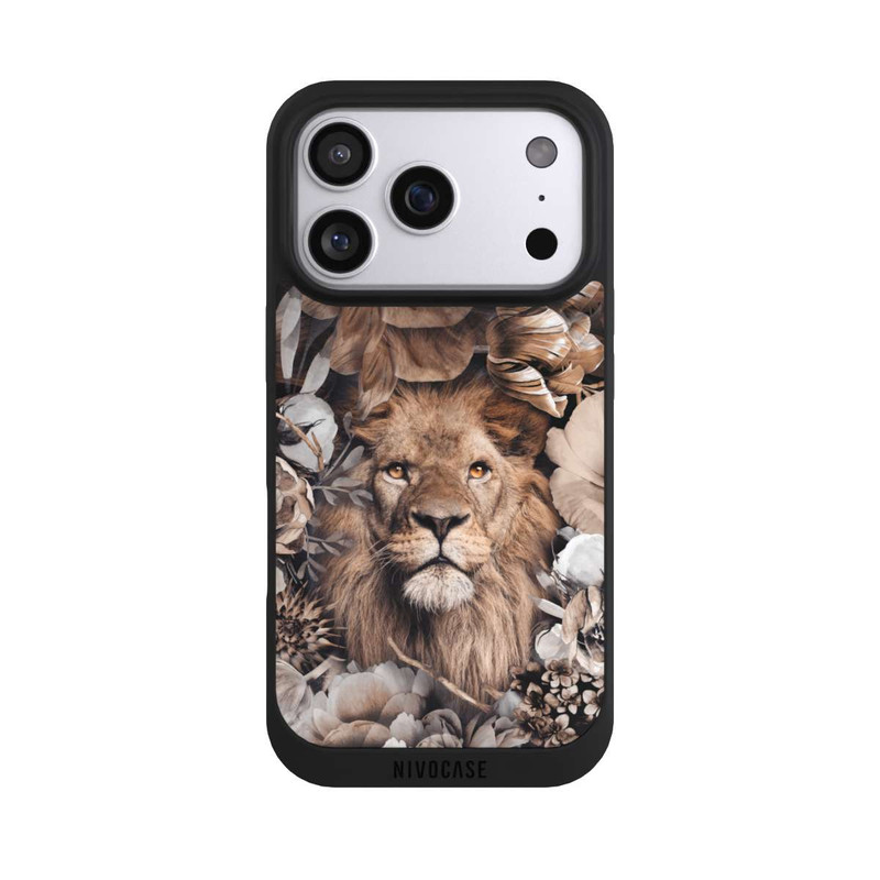 iPhone 17 Pro NIVOpure Löwe Blumenrahmen Beige