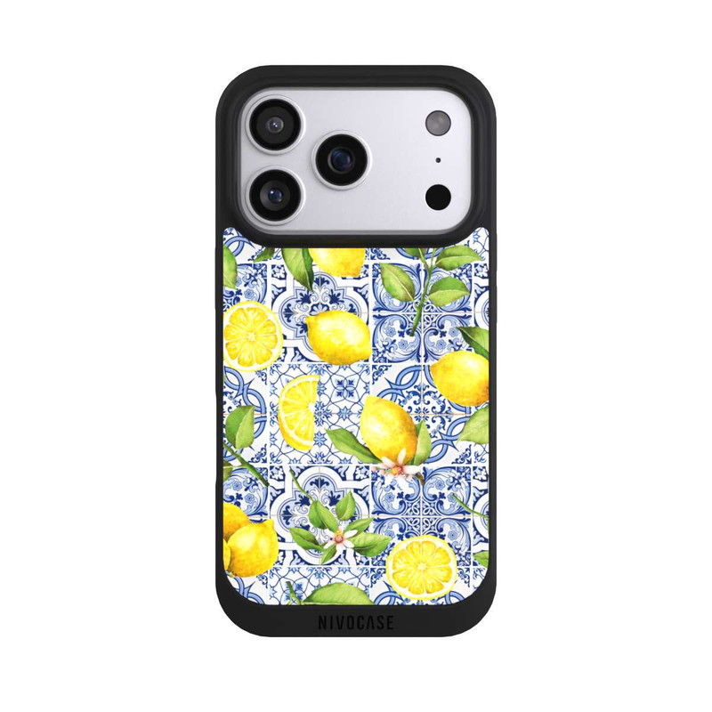 iPhone 17 Pro NIVOpure Mediterrane Amalfi Küste mit Blauen Kacheln und Zitronen
