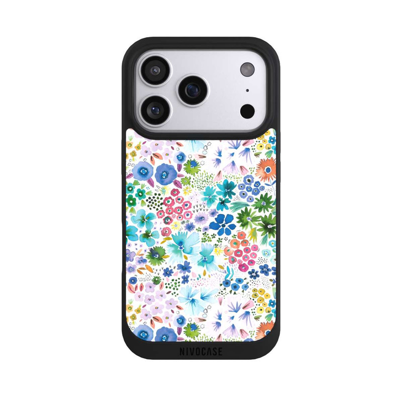 iPhone 17 Pro NIVOpure Kunstvolle kleine Frühlingsblumen blau