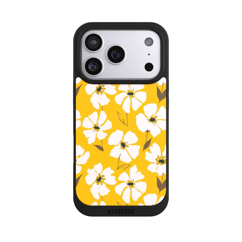 iPhone 17 Pro NIVOpure Blumenwiese auf Gelb Ocker