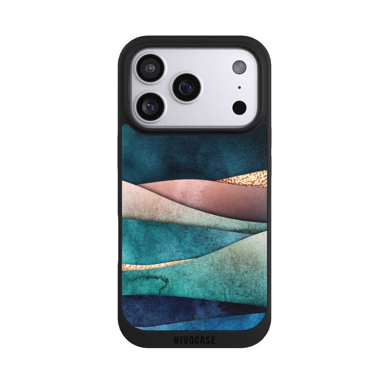 iPhone 17 Pro NIVOpure Vagues bleu-or