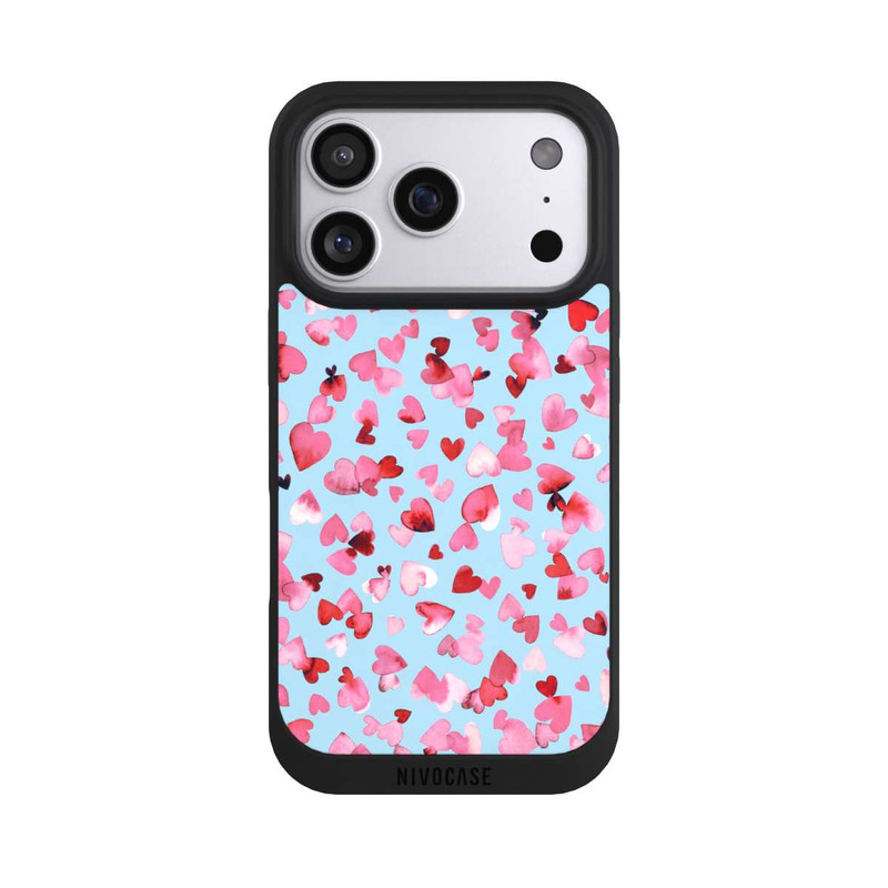 iPhone 17 Pro NIVOpure Saint Valentin Amour Coeurs Rose Bleu