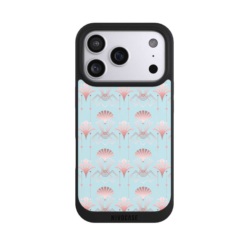 iPhone 17 Pro NIVOpure Art Deco Rose Gold Elegance Blue
