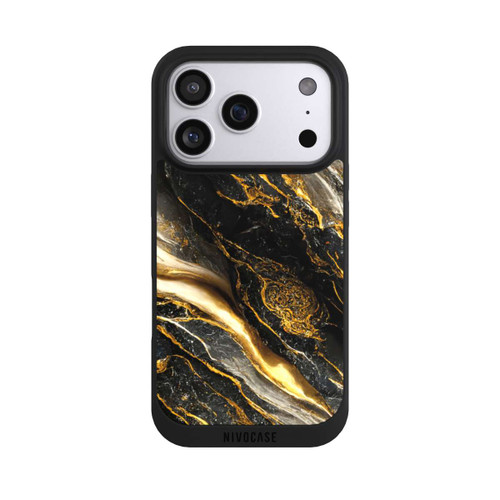 Apple iPhone 17 Pro NIVOpure Schwarze Marmor Goldschichten