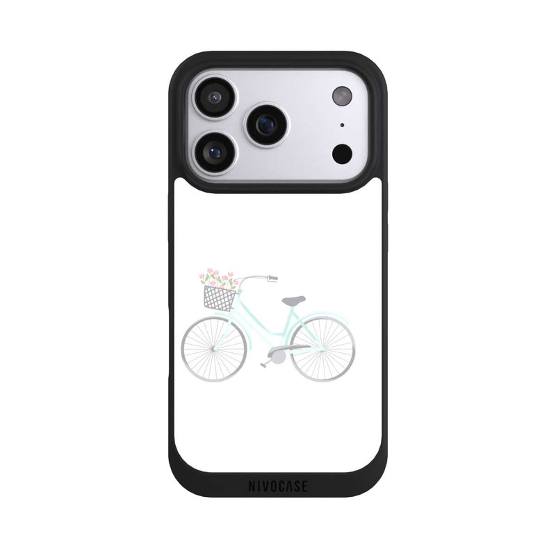 iPhone 17 Pro NIVOpure Retro Fahrrad weißer Hintergrund 