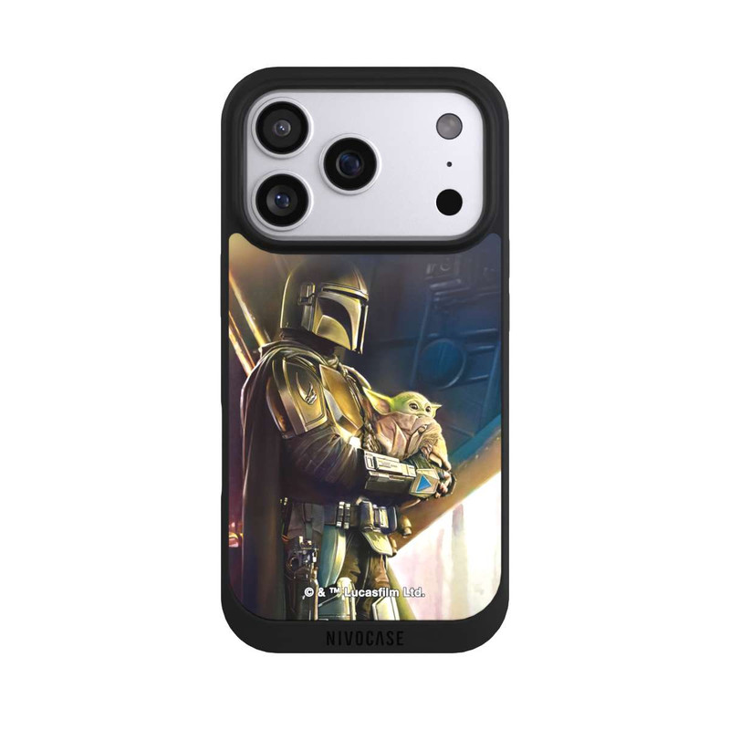 iPhone 17 Pro NIVOpure Mandaloriens et Grogu à l'intérieur du vaisseau