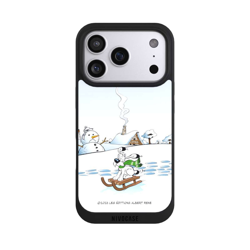 iPhone 17 Pro NIVOpure Idéfix fait du traîneau