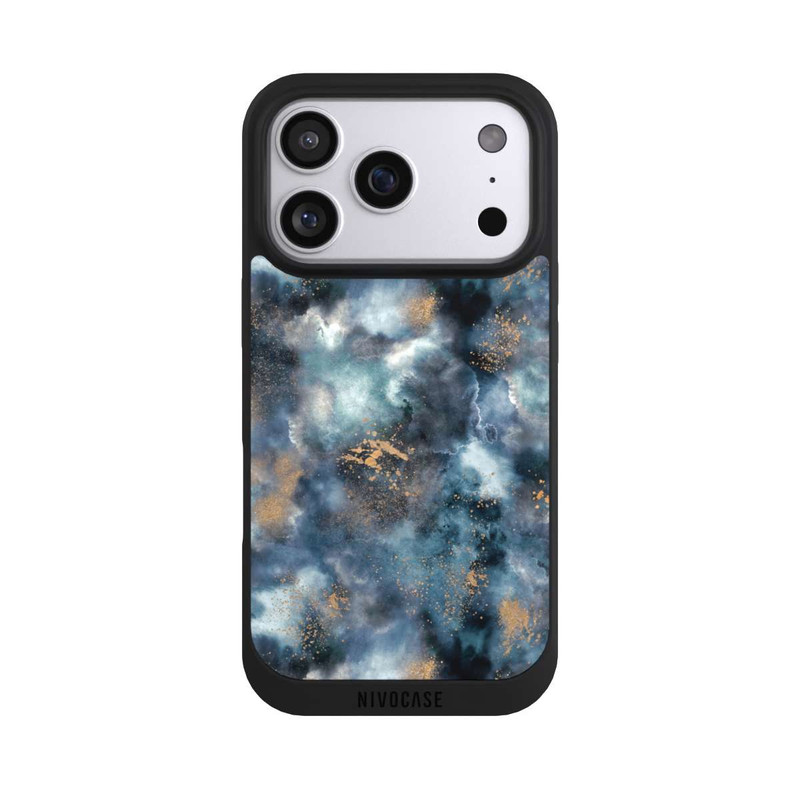 iPhone 17 Pro NIVOpure Smoky Marble Watercolor Navy